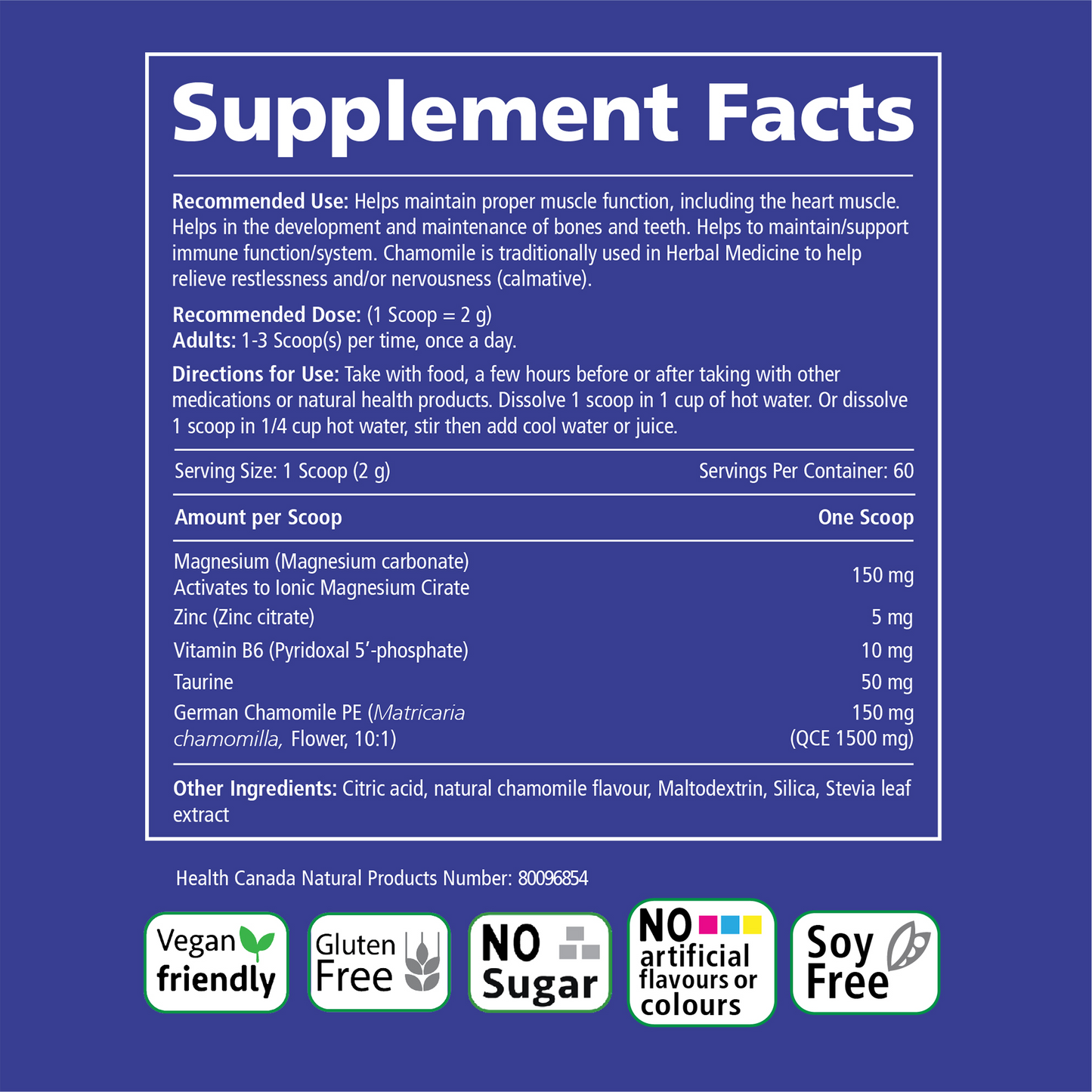 Magnesium + Chamomile Powder - Adults